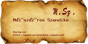 Mészáros Szendike névjegykártya